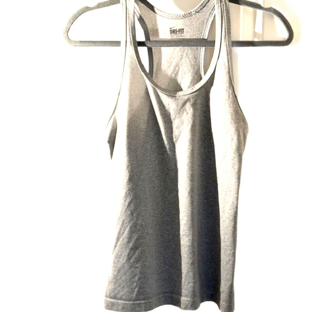 Nike Dri-FIT Gray Tank Top Size S Athletic Racerback Workout Top - Picture 2 of 7